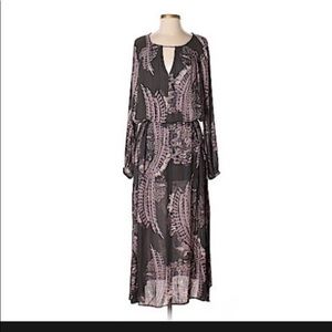 Free People Long Sleeved Purple Maxi Dress